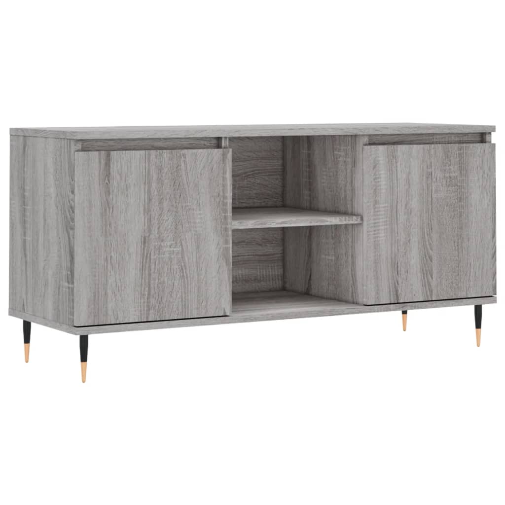 vidaXL TV Cabinet Grey Sonoma 104x35x50 cm Engineered Wood 2