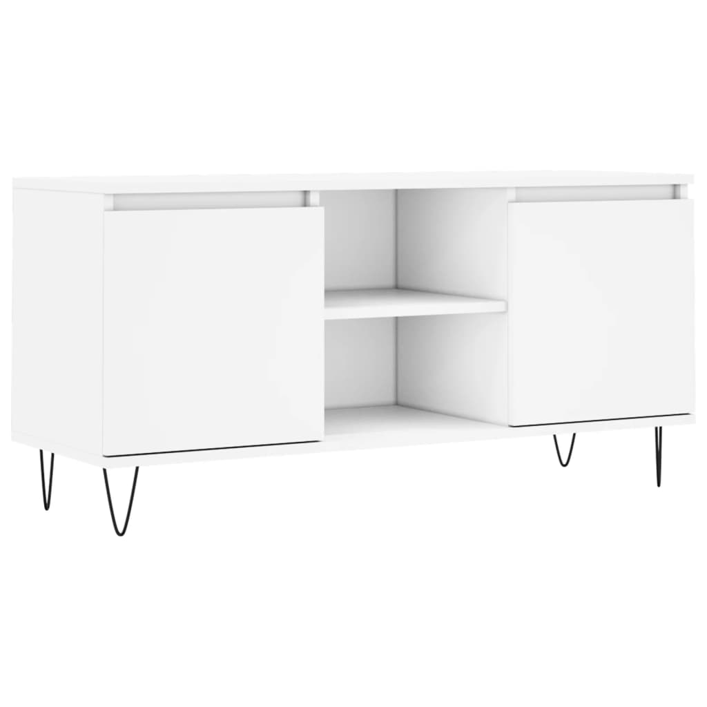 vidaXL TV Cabinet White 104x35x50 cm Engineered Wood 2
