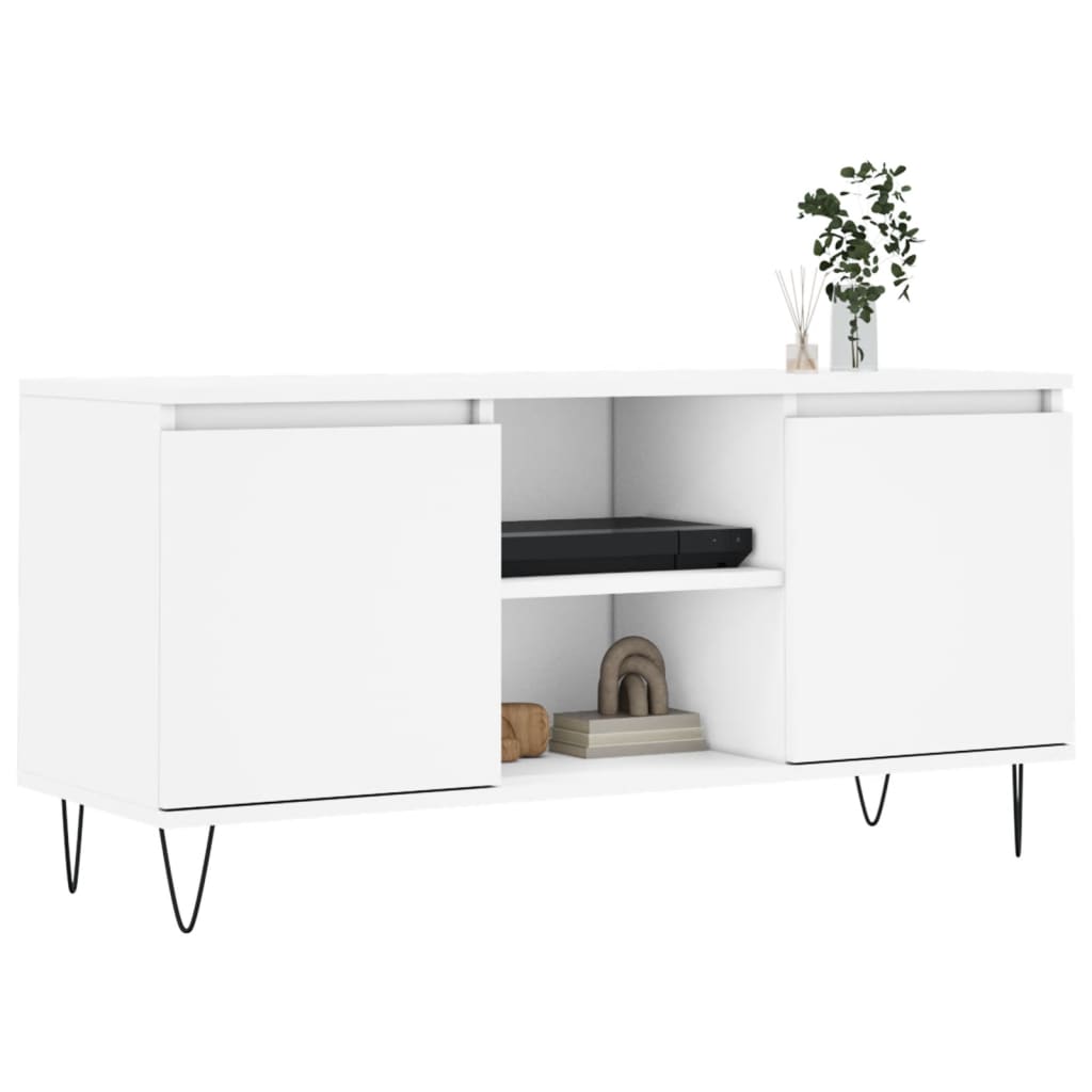 vidaXL TV Cabinet White 104x35x50 cm Engineered Wood 3