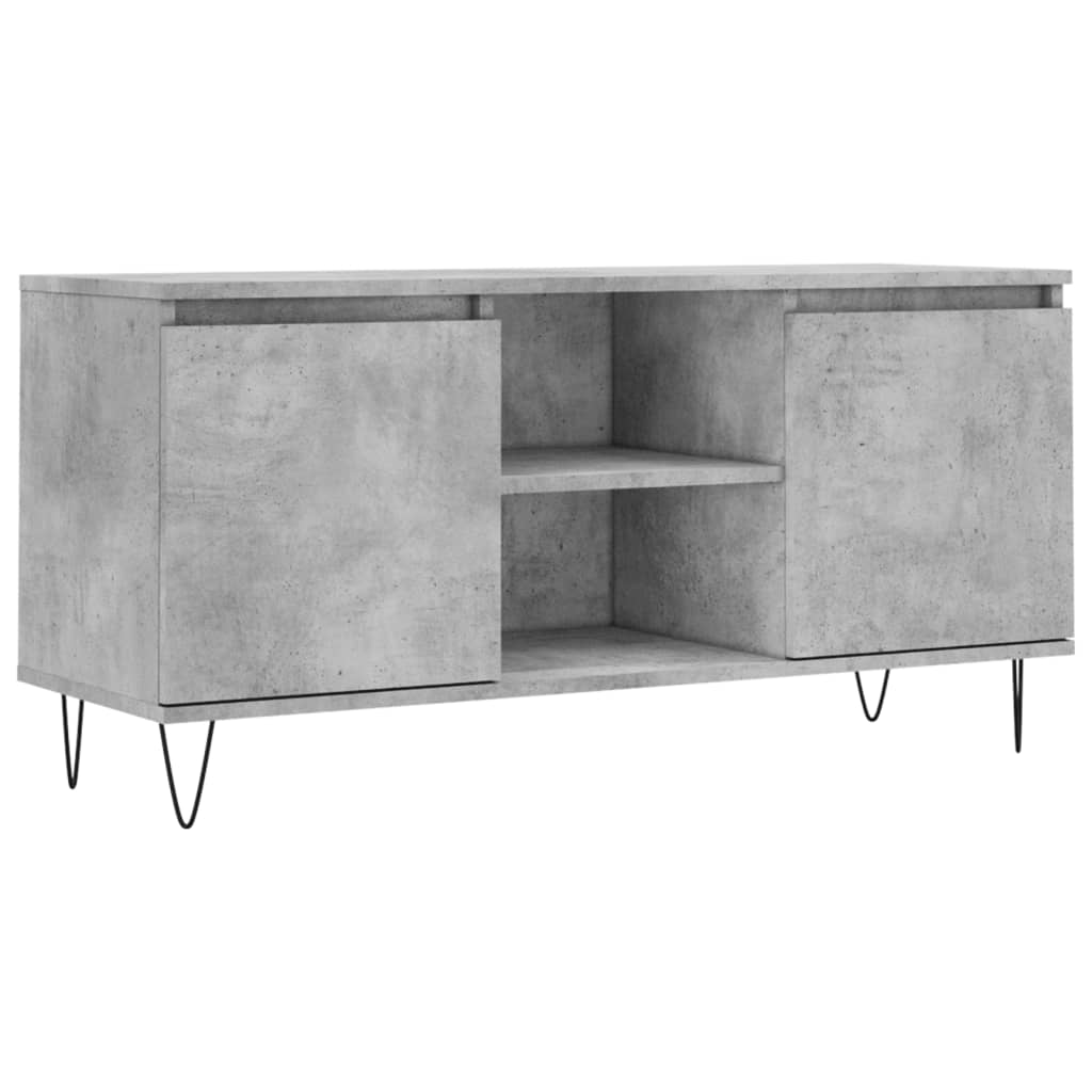 vidaXL TV Cabinet Concrete Grey 104x35x50 cm Engineered Wood 2