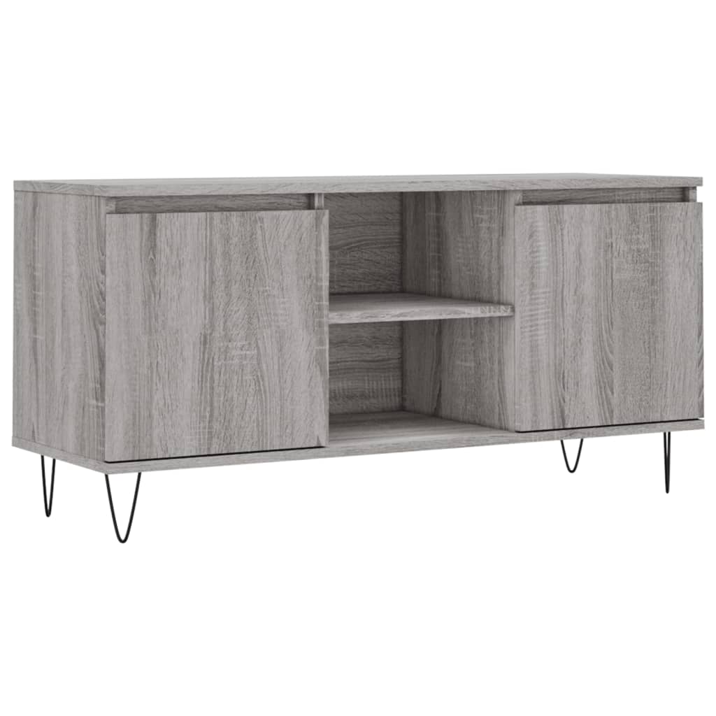 vidaXL TV Cabinet Grey Sonoma 104x35x50 cm Engineered Wood 2