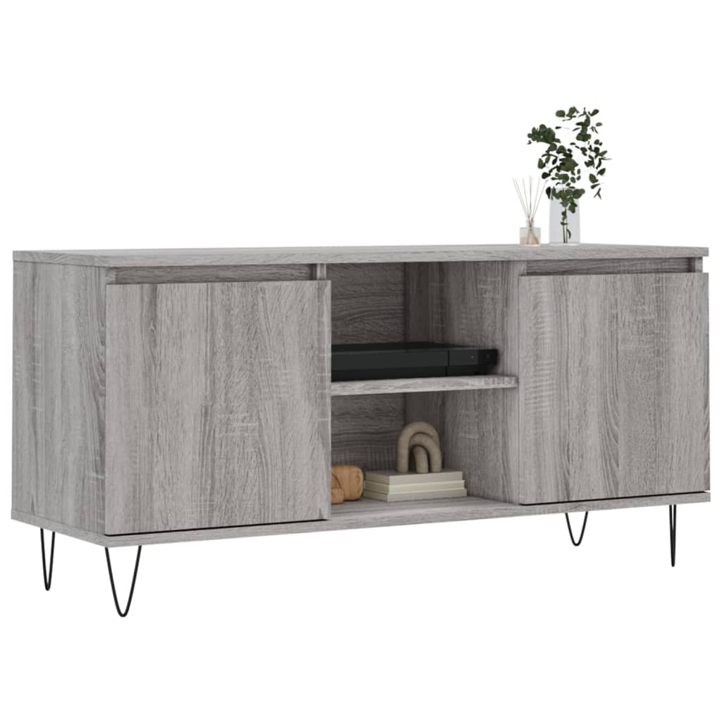 vidaXL TV Cabinet Grey Sonoma 104x35x50 cm Engineered Wood 3