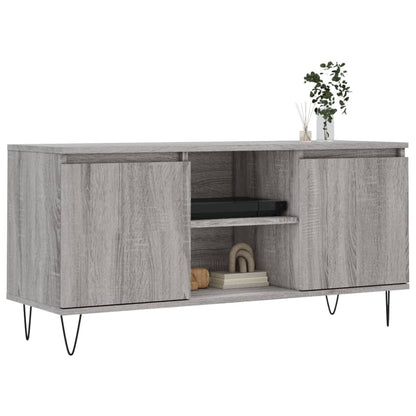 vidaXL TV Cabinet Grey Sonoma 104x35x50 cm Engineered Wood 3