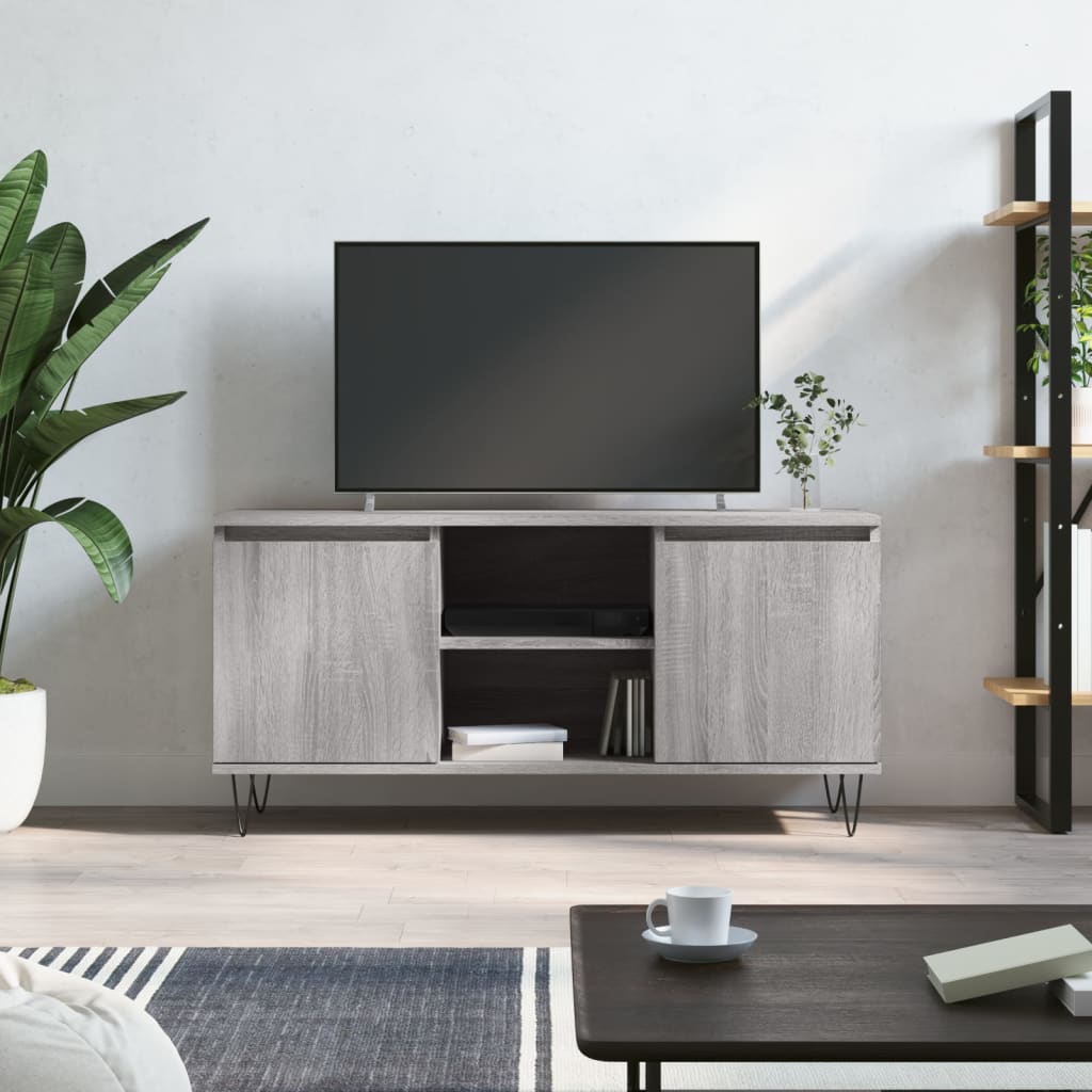 vidaXL TV Cabinet Grey Sonoma 104x35x50 cm Engineered Wood 1
