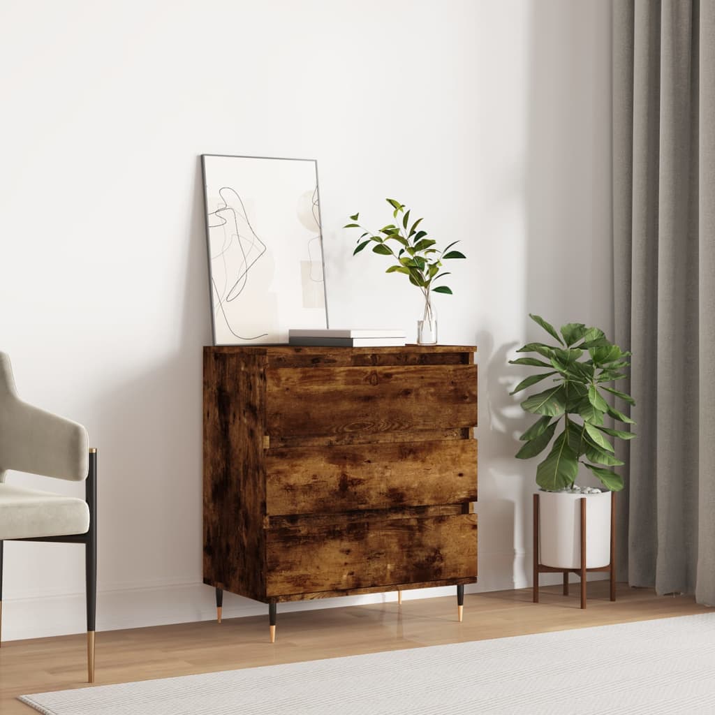 vidaXL Sideboard Smoked Oak 60x35x70 cm Engineered Wood 1