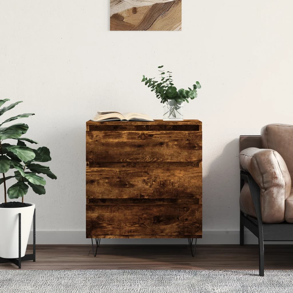 vidaXL Sideboard Smoked Oak 60x35x70 cm Engineered Wood 1