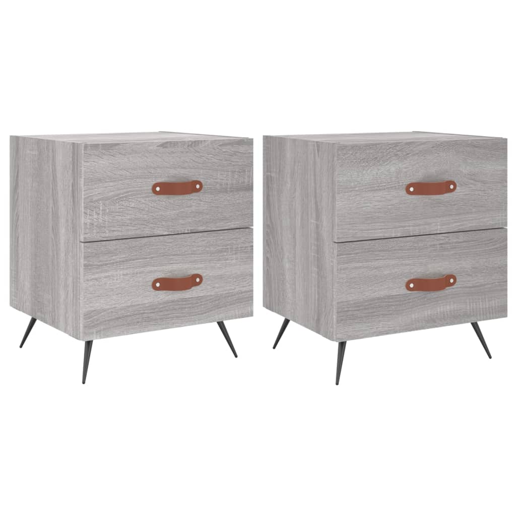 vidaXL Bedside Cabinets 2 pcs Grey Sonoma 40x35x47.5 cm Engineered Wood 2