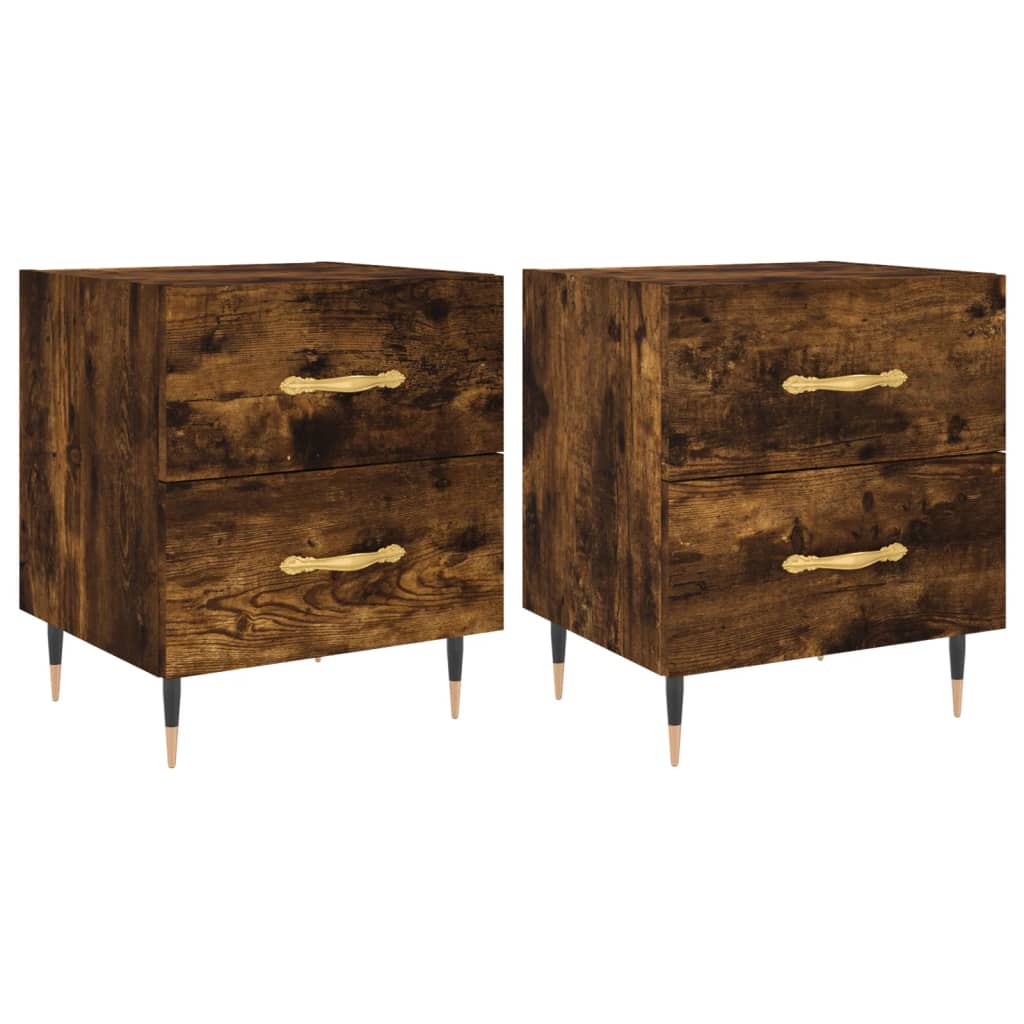vidaXL Bedside Cabinets 2 pcs Smoked Oak 40x35x47.5 cm Engineered Wood 2