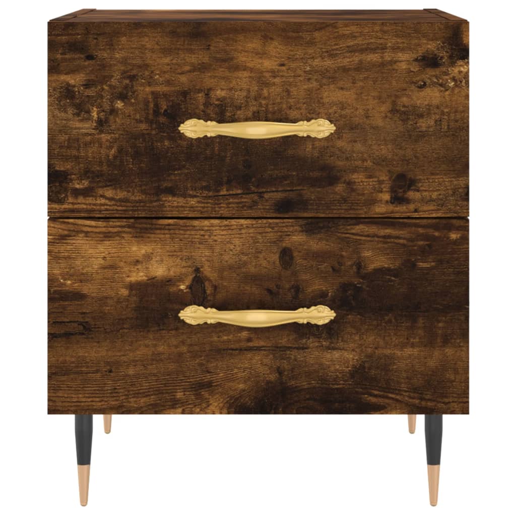 vidaXL Bedside Cabinets 2 pcs Smoked Oak 40x35x47.5 cm Engineered Wood 6