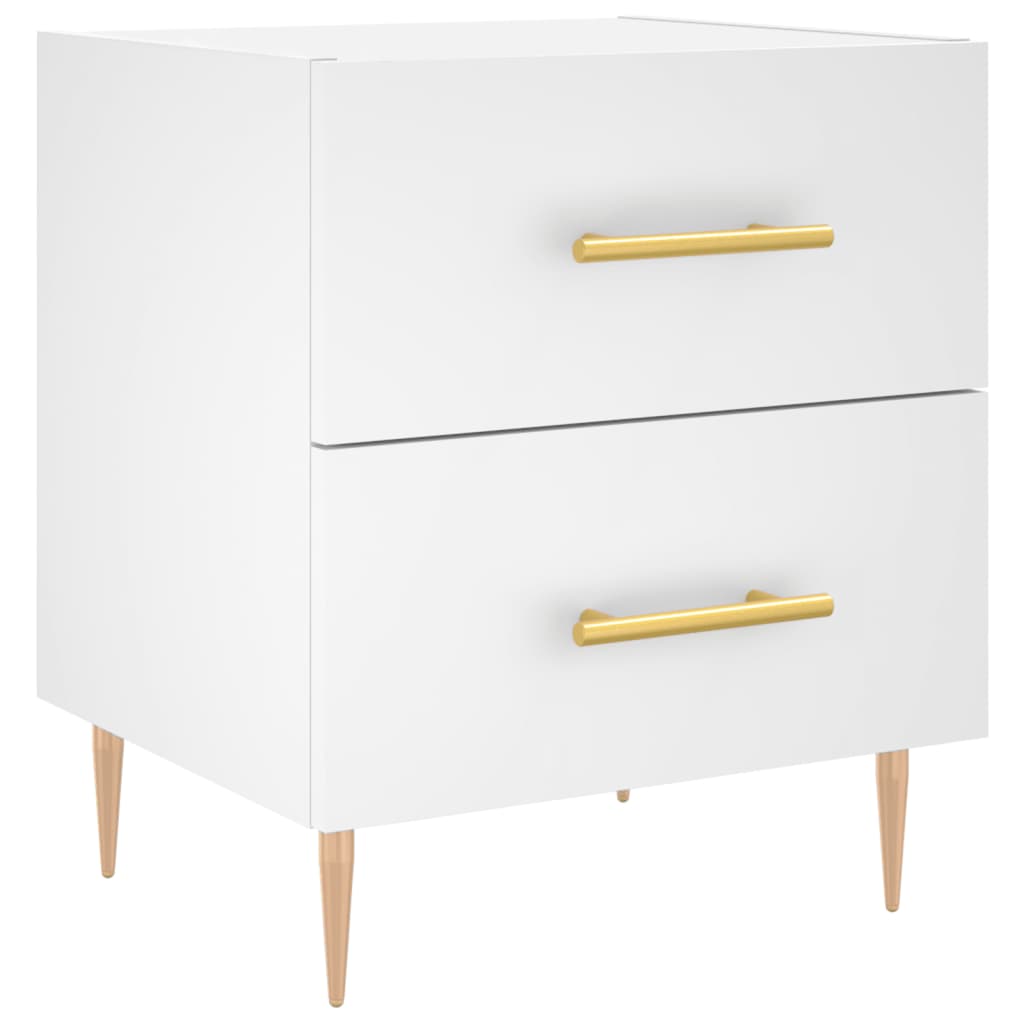 vidaXL Bedside Cabinet White 40x35x47.5 cm Engineered Wood 2