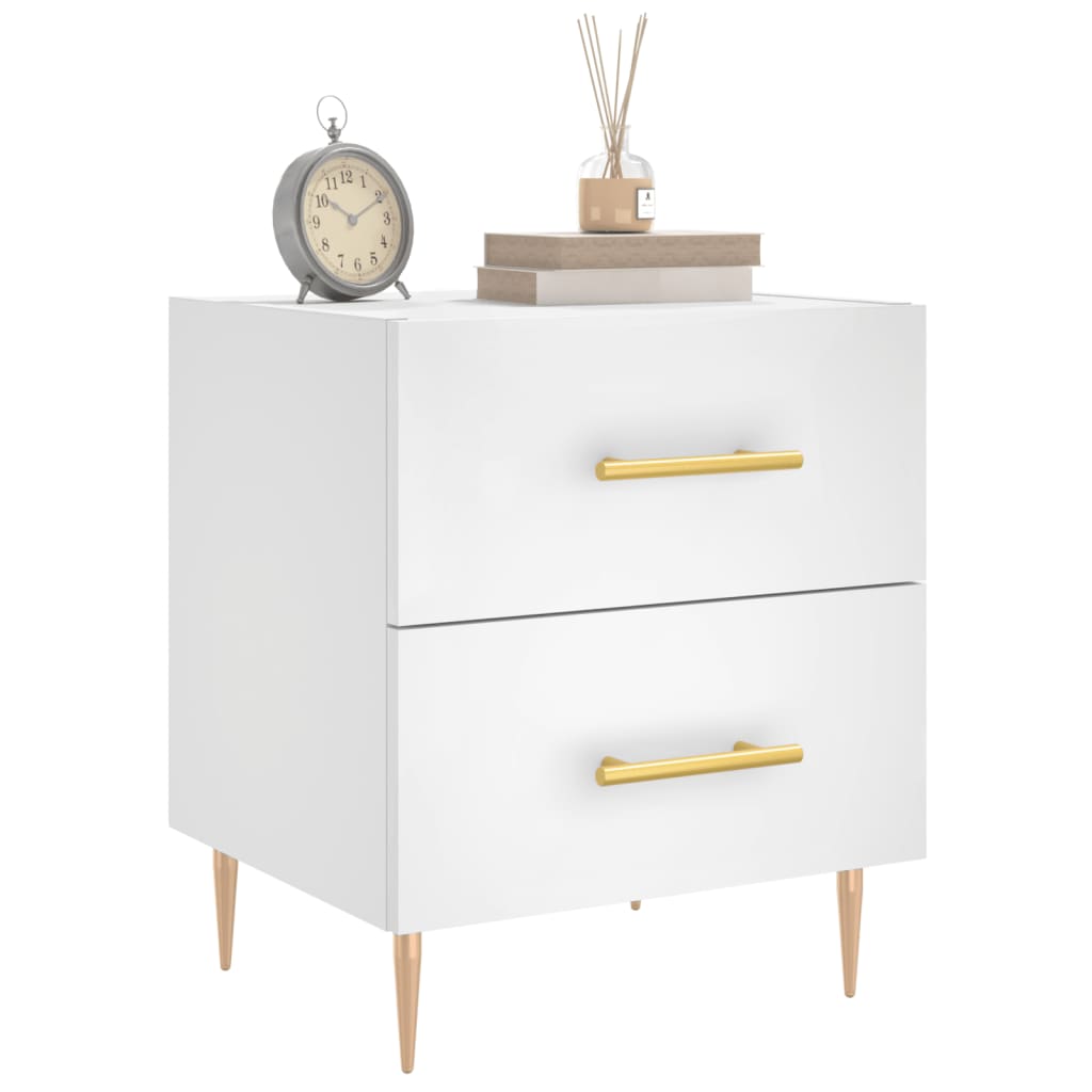 vidaXL Bedside Cabinet White 40x35x47.5 cm Engineered Wood 3