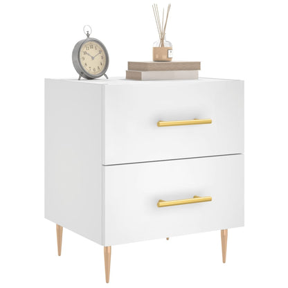 vidaXL Bedside Cabinet White 40x35x47.5 cm Engineered Wood 3