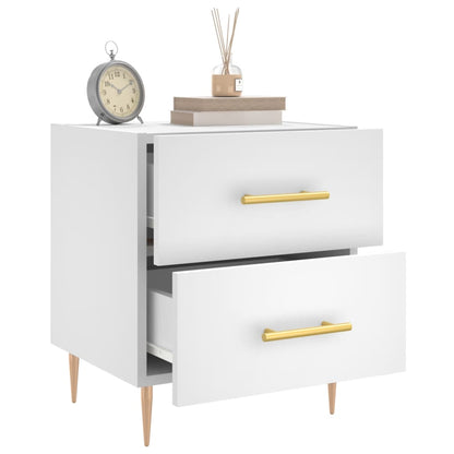 vidaXL Bedside Cabinet White 40x35x47.5 cm Engineered Wood 4