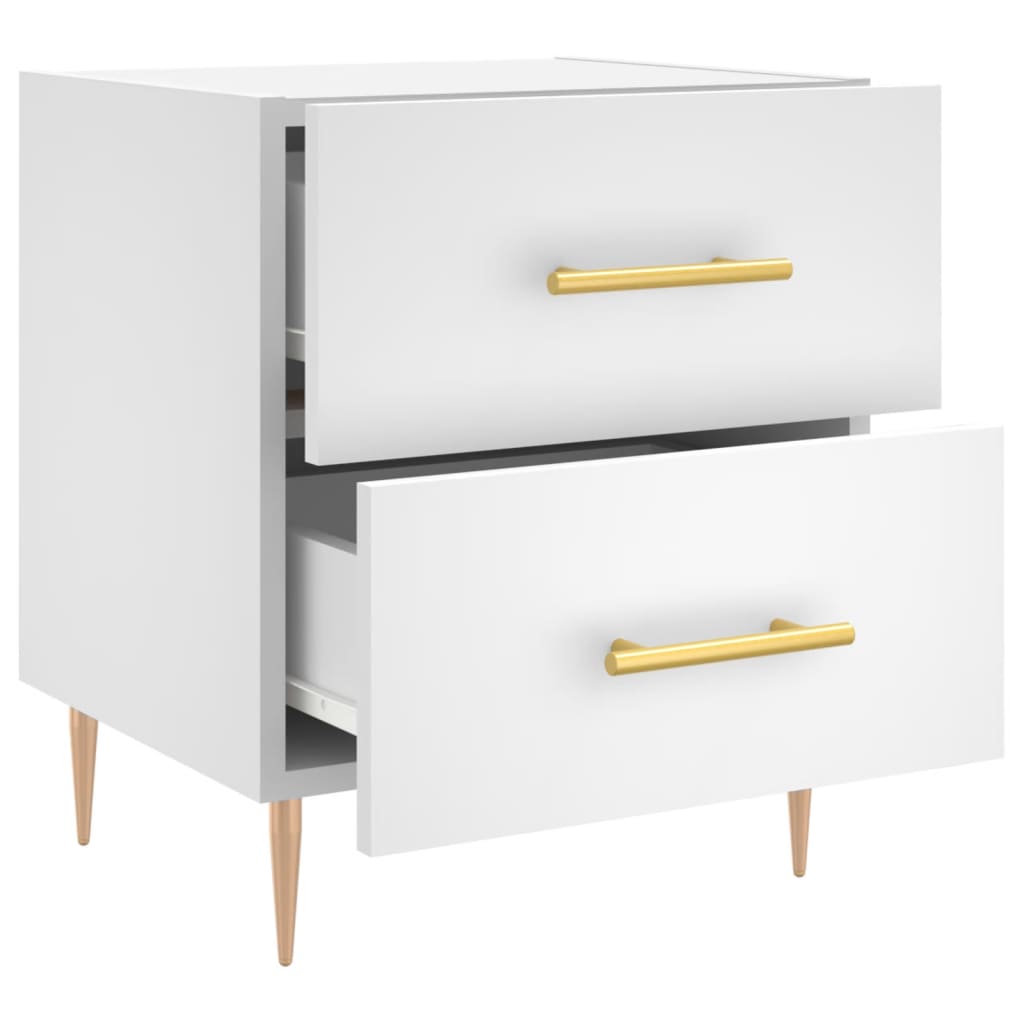 vidaXL Bedside Cabinet White 40x35x47.5 cm Engineered Wood 5