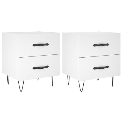 vidaXL Bedside Cabinets 2 pcs White 40x35x47.5 cm Engineered Wood 2