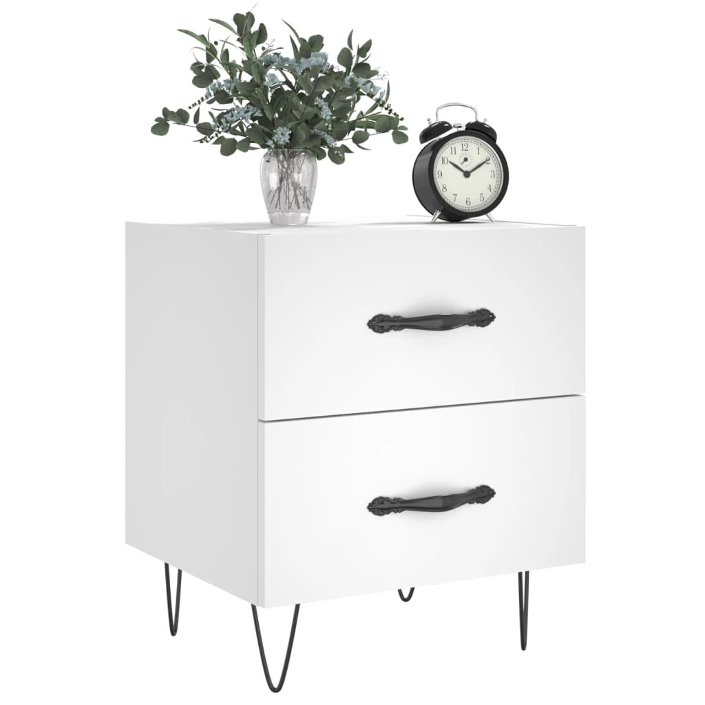 vidaXL Bedside Cabinets 2 pcs White 40x35x47.5 cm Engineered Wood 4