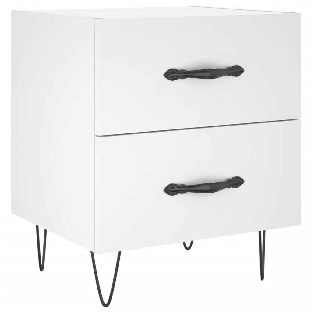 vidaXL Bedside Cabinets 2 pcs White 40x35x47.5 cm Engineered Wood 5