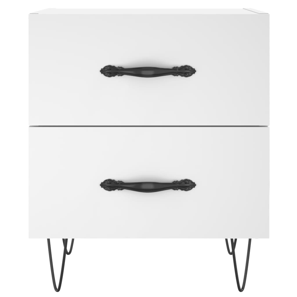vidaXL Bedside Cabinets 2 pcs White 40x35x47.5 cm Engineered Wood 6
