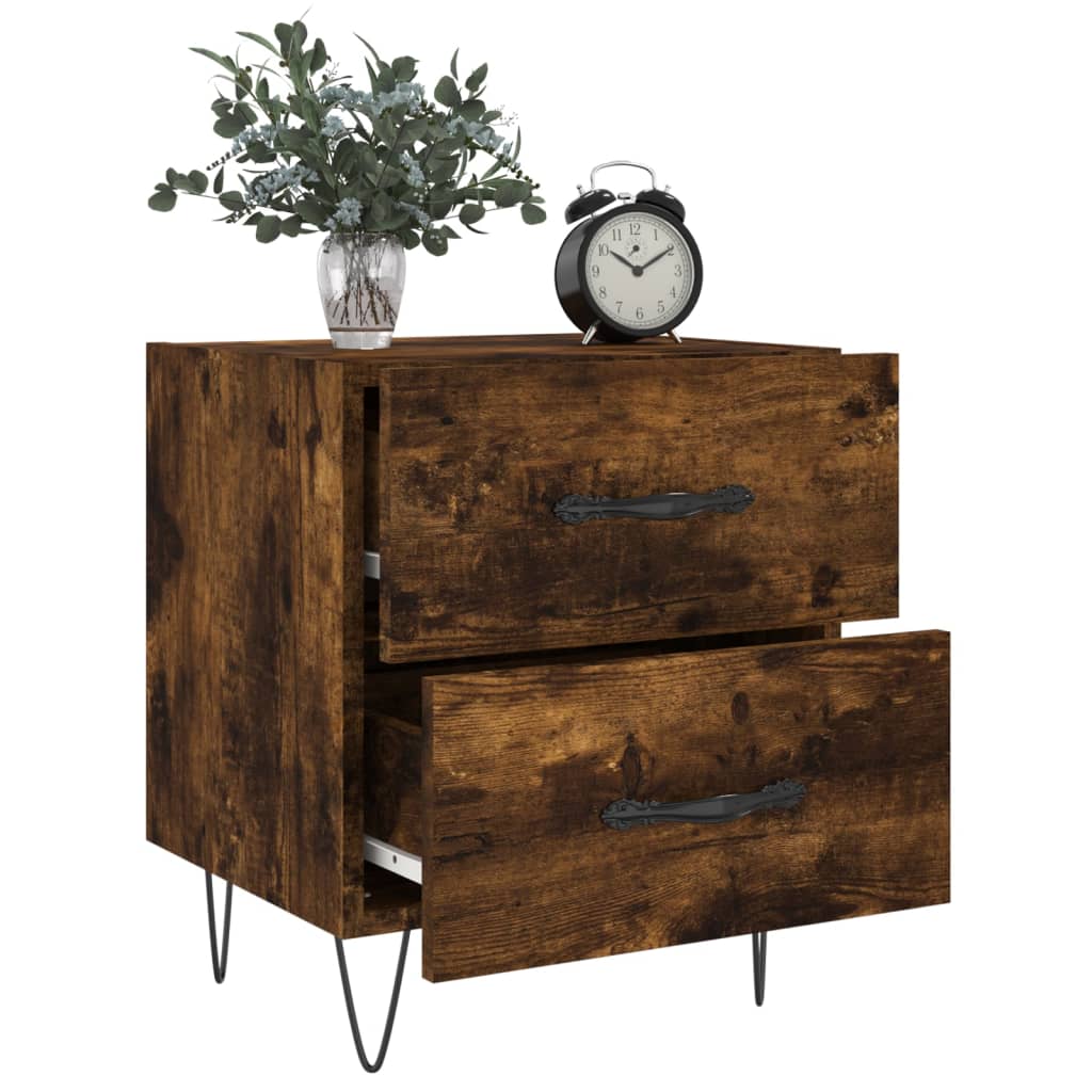 vidaXL Bedside Cabinets 2 pcs Smoked Oak 40x35x47.5 cm Engineered Wood 3