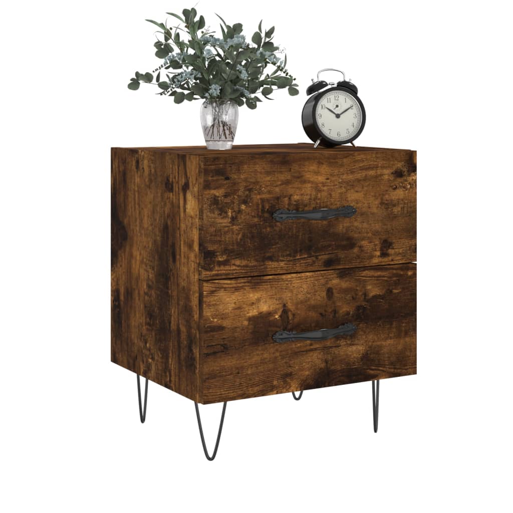 vidaXL Bedside Cabinets 2 pcs Smoked Oak 40x35x47.5 cm Engineered Wood 4