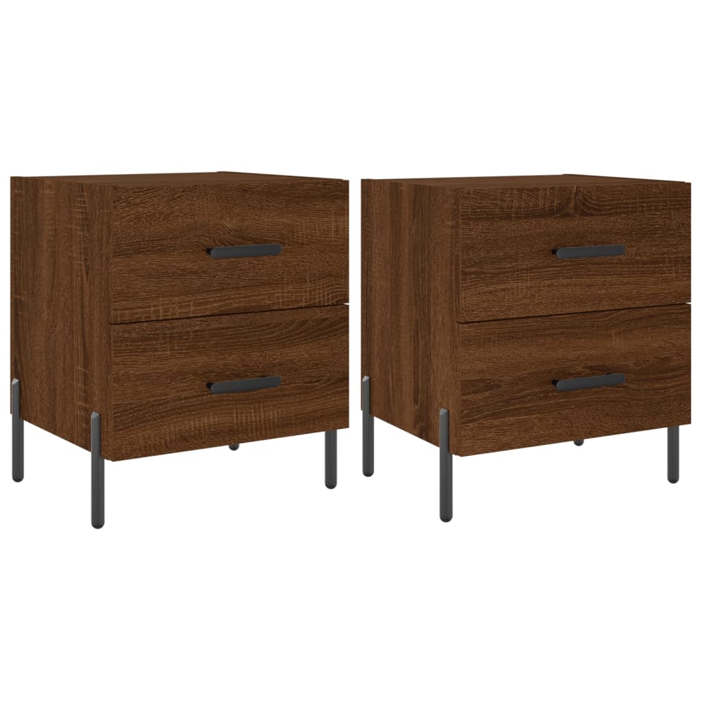 vidaXL Bedside Cabinets 2 pcs Brown Oak 40x35x47,5 cm Engineered Wood 2