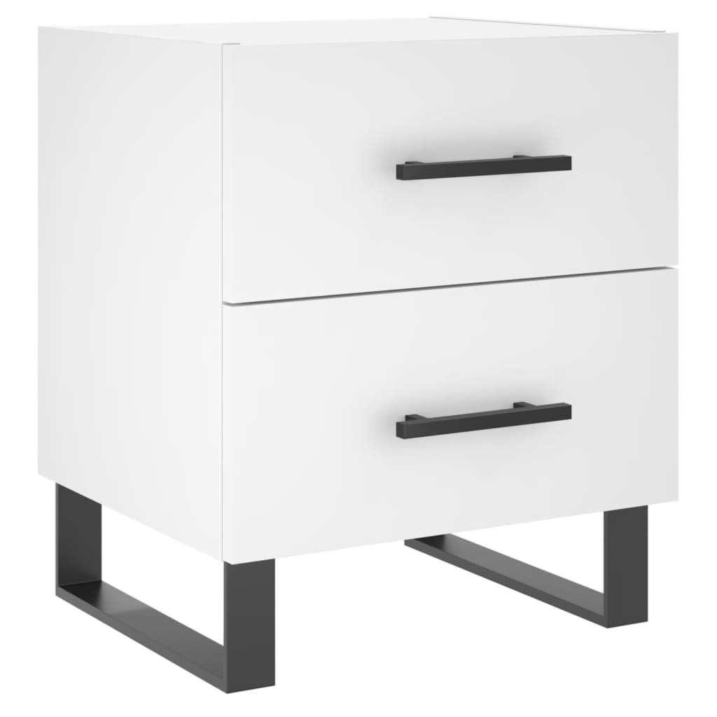 vidaXL Bedside Cabinet White 40x35x47.5 cm Engineered Wood 2