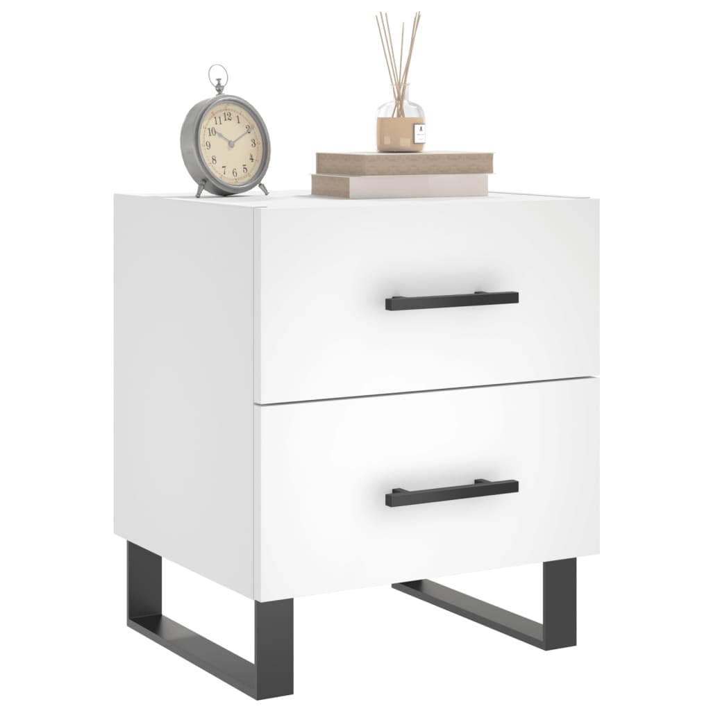 vidaXL Bedside Cabinet White 40x35x47.5 cm Engineered Wood 3