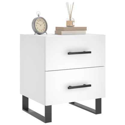 vidaXL Bedside Cabinet White 40x35x47.5 cm Engineered Wood 3