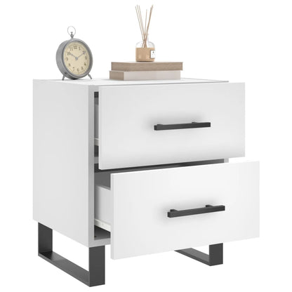 vidaXL Bedside Cabinet White 40x35x47.5 cm Engineered Wood 4