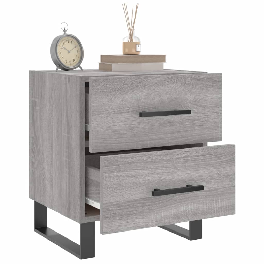vidaXL Bedside Cabinet Grey Sonoma 40x35x47.5 cm Engineered Wood 4