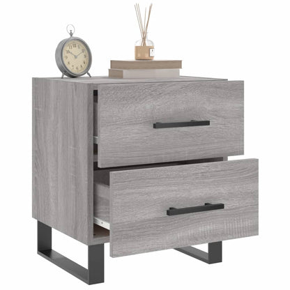 vidaXL Bedside Cabinet Grey Sonoma 40x35x47.5 cm Engineered Wood 4