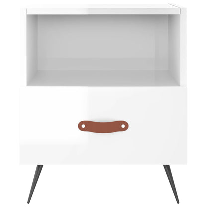 vidaXL Bedside Cabinets 2 pcs High Gloss White 40x35x47.5 cm Engineered Wood 6