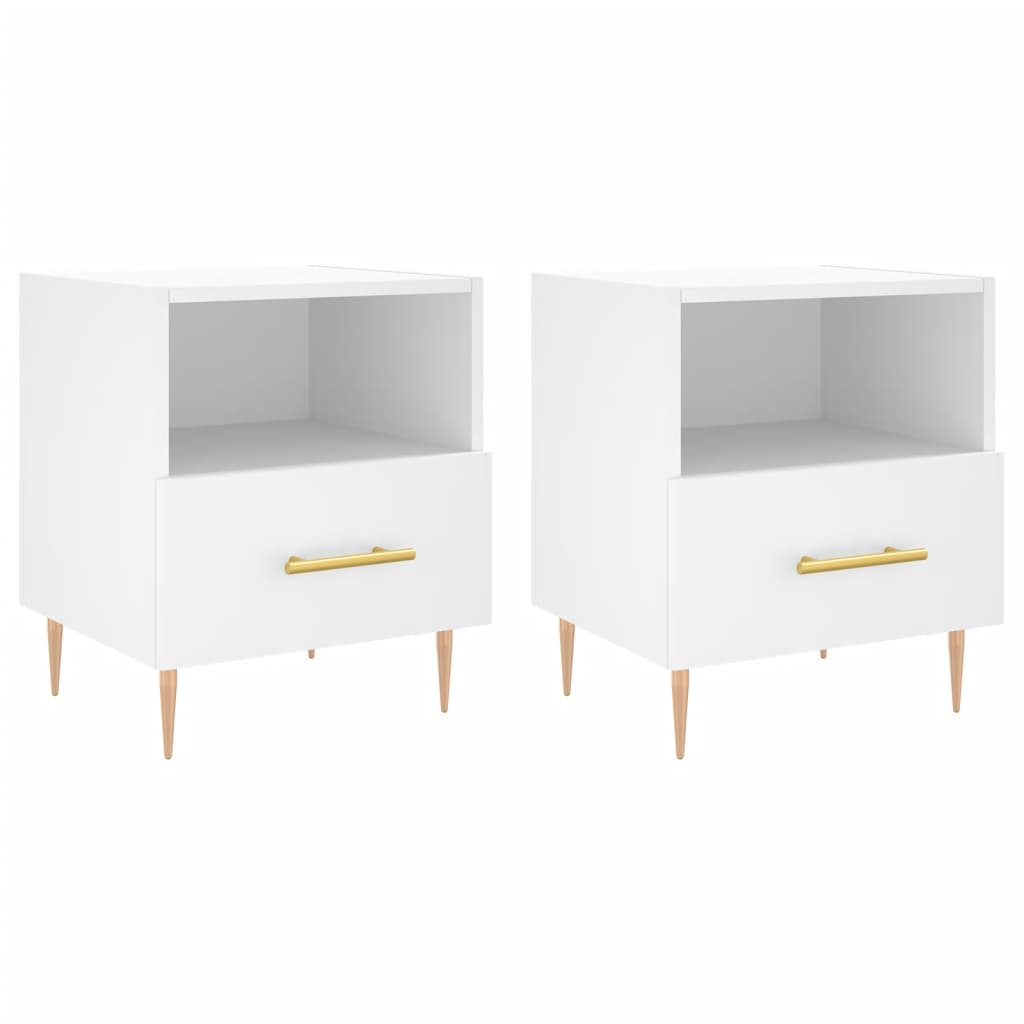 vidaXL Bedside Cabinets 2 pcs White 40x35x47.5 cm Engineered Wood 2