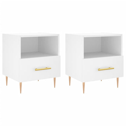 vidaXL Bedside Cabinets 2 pcs White 40x35x47.5 cm Engineered Wood 2