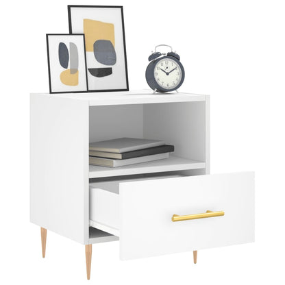 vidaXL Bedside Cabinets 2 pcs White 40x35x47.5 cm Engineered Wood 4
