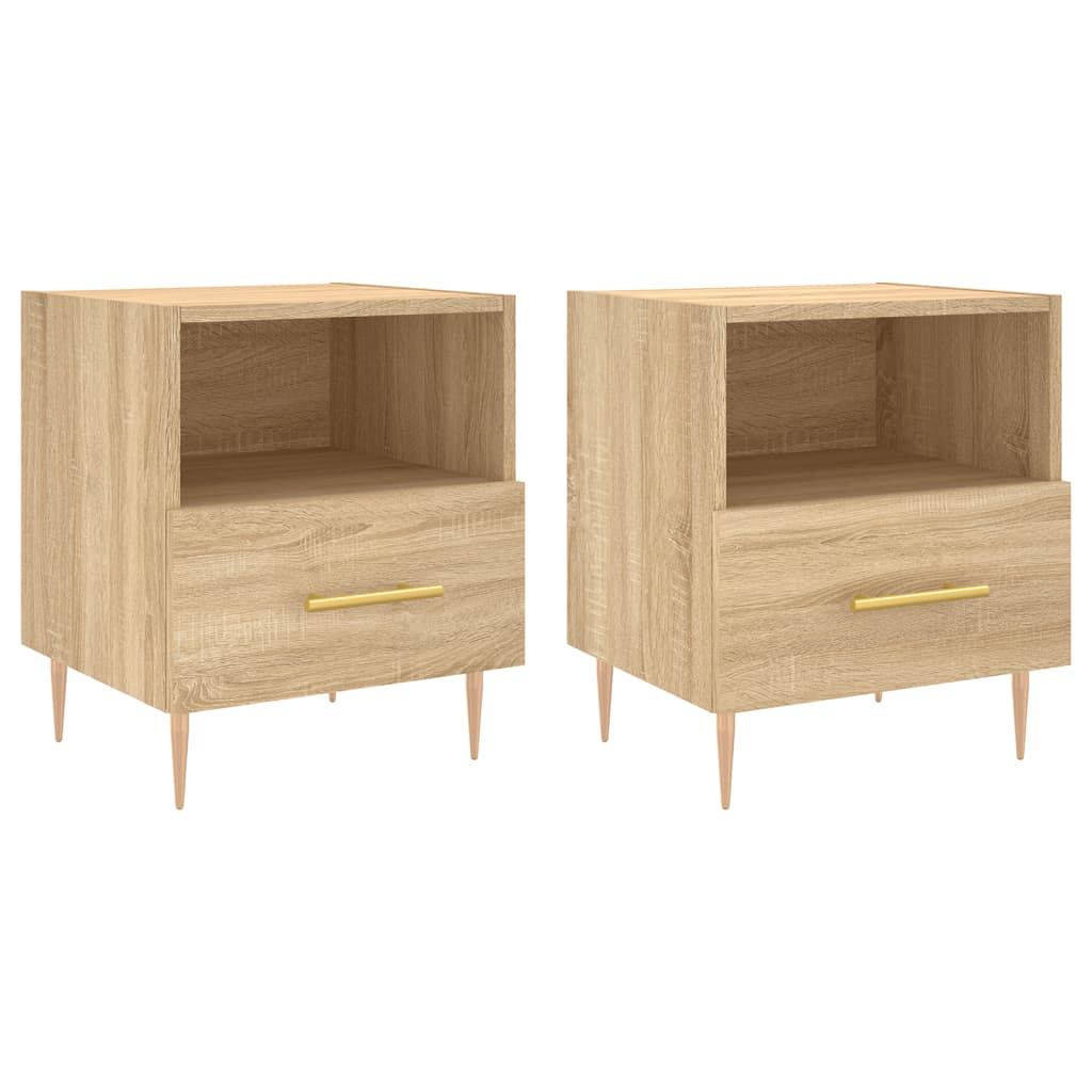vidaXL Bedside Cabinets 2 pcs Sonoma Oak 40x35x47.5 cm Engineered Wood 2