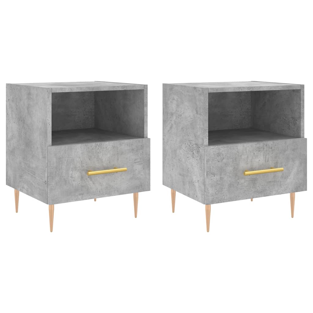 vidaXL Bedside Cabinets 2 pcs Concrete Grey 40x35x47.5 cm Engineered Wood 2