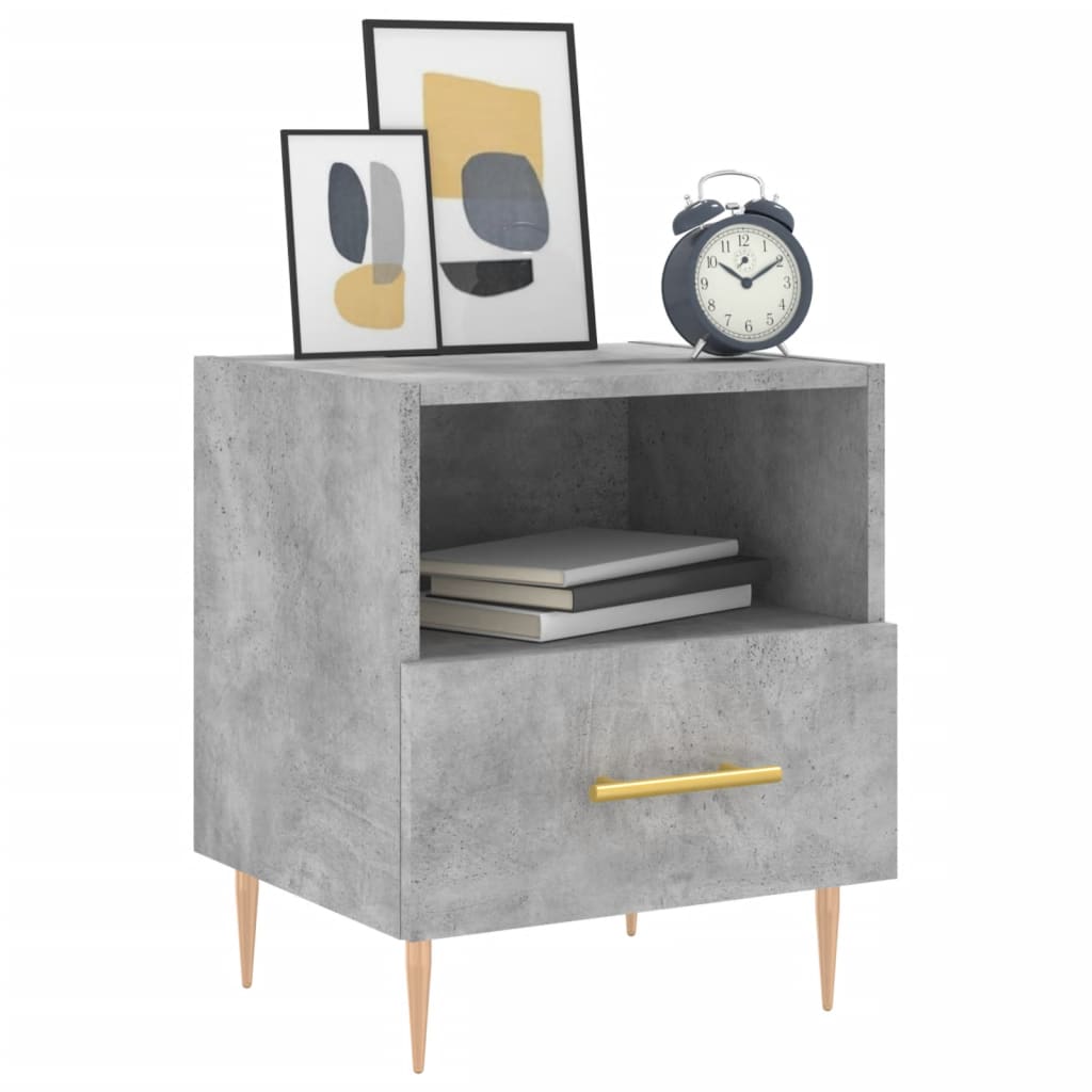 vidaXL Bedside Cabinets 2 pcs Concrete Grey 40x35x47.5 cm Engineered Wood 3