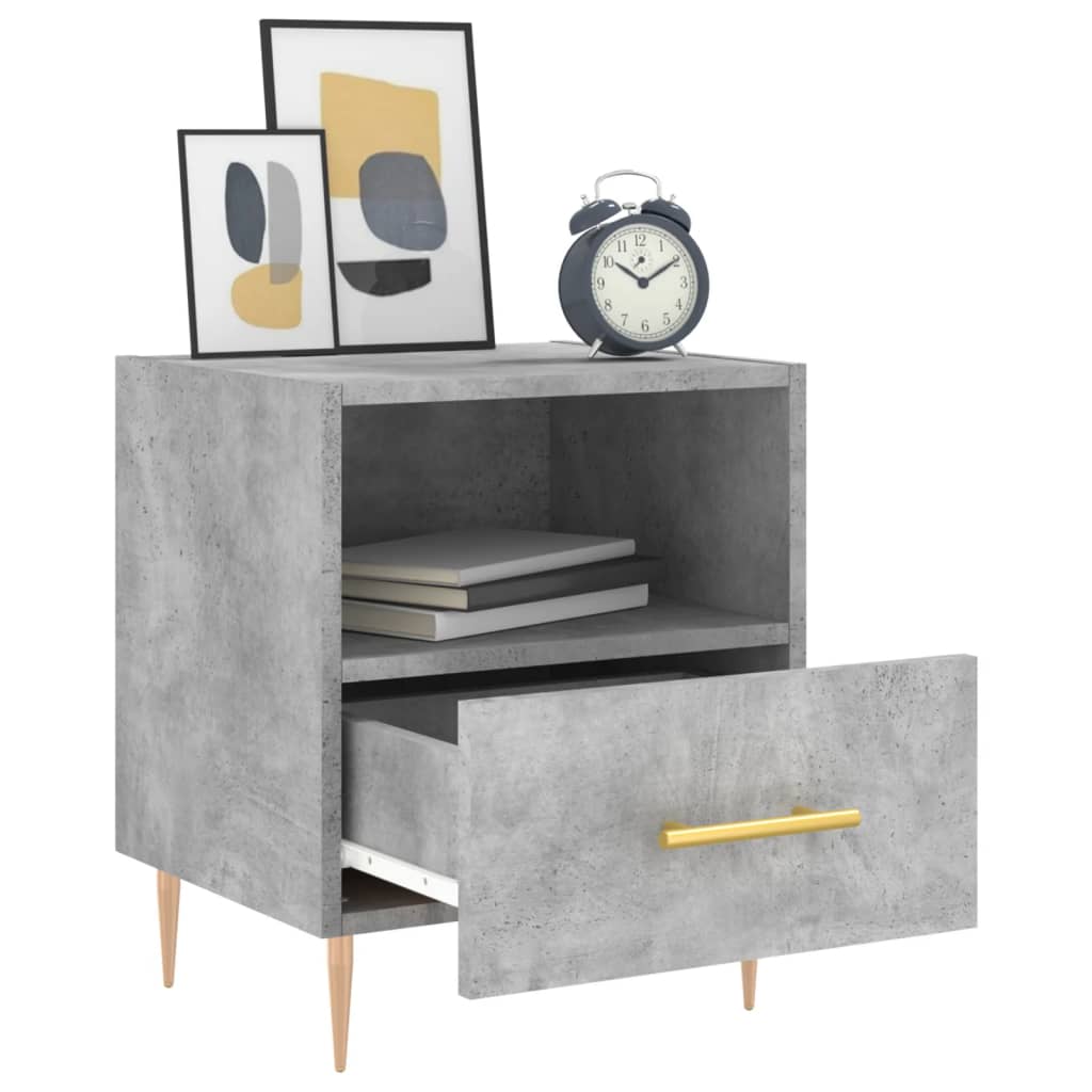 vidaXL Bedside Cabinets 2 pcs Concrete Grey 40x35x47.5 cm Engineered Wood 4