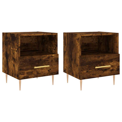 vidaXL Bedside Cabinets 2 pcs Smoked Oak 40x35x47.5 cm Engineered Wood 2