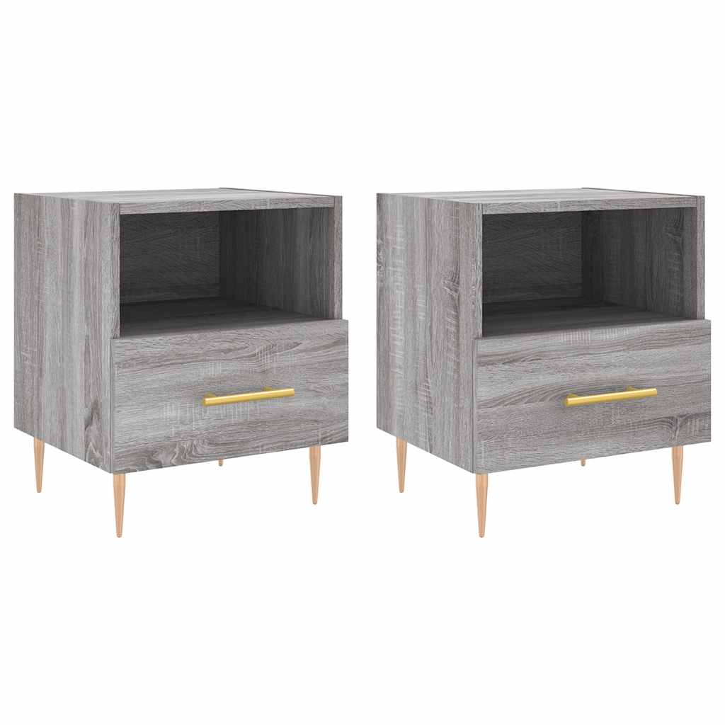vidaXL Bedside Cabinets 2 pcs Grey Sonoma 40x35x47.5 cm Engineered Wood 2