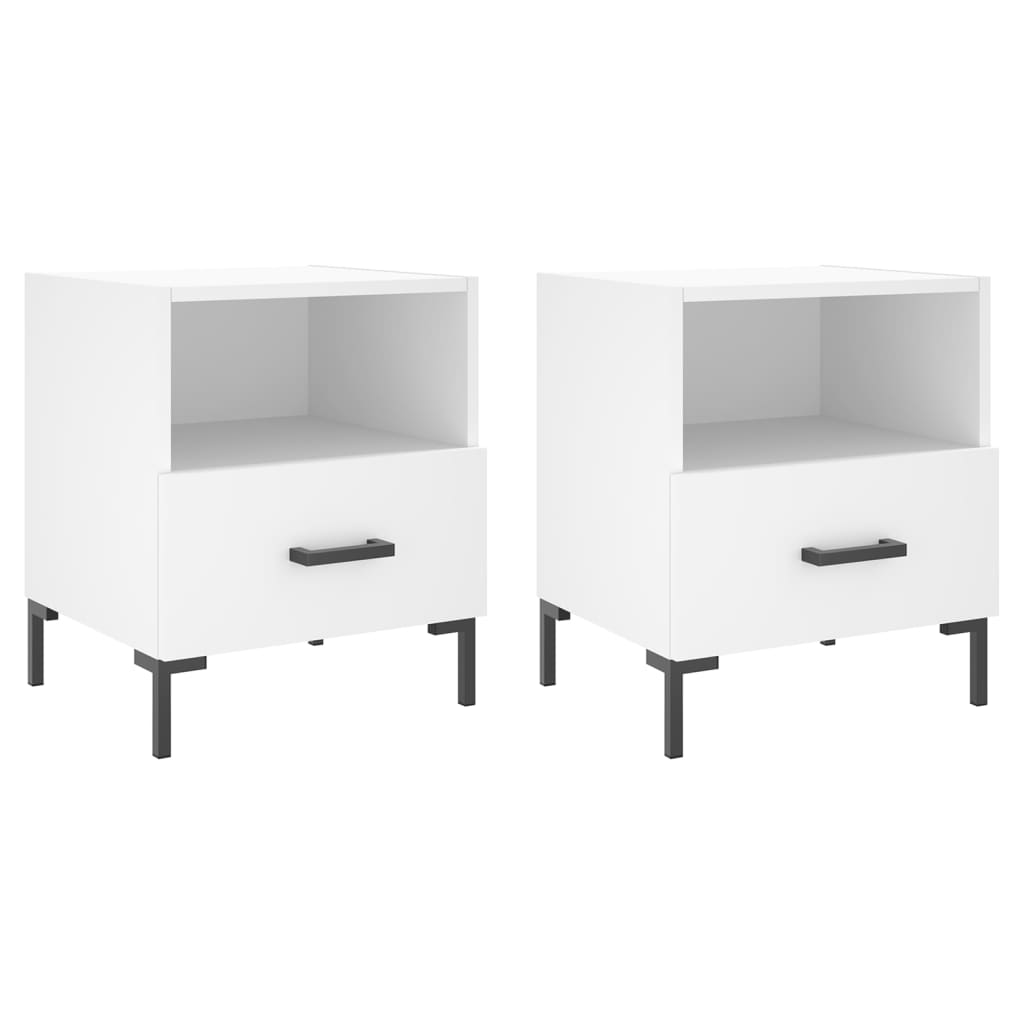 vidaXL Bedside Cabinets 2 pcs White 40x35x47.5 cm Engineered Wood 2