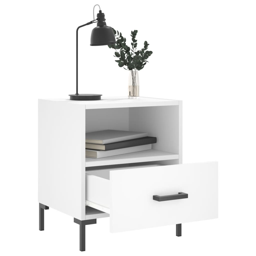 vidaXL Bedside Cabinets 2 pcs White 40x35x47.5 cm Engineered Wood 3