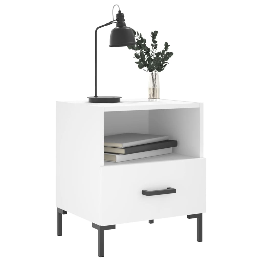 vidaXL Bedside Cabinets 2 pcs White 40x35x47.5 cm Engineered Wood 4