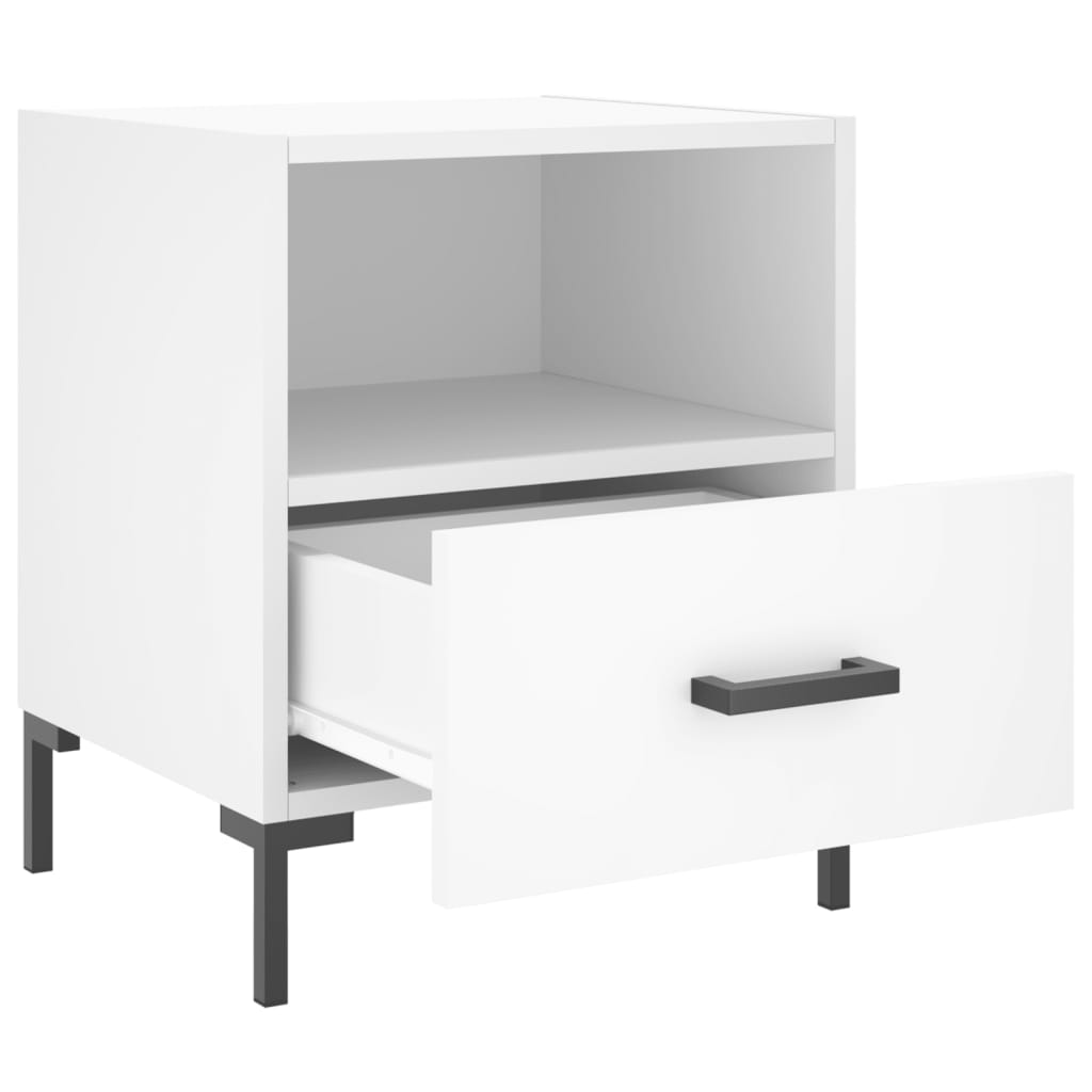 vidaXL Bedside Cabinets 2 pcs White 40x35x47.5 cm Engineered Wood 5