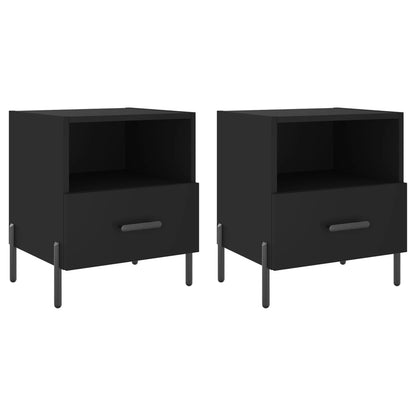 vidaXL Bedside Cabinets 2 pcs Black 40x35x47.5 cm Engineered Wood 2