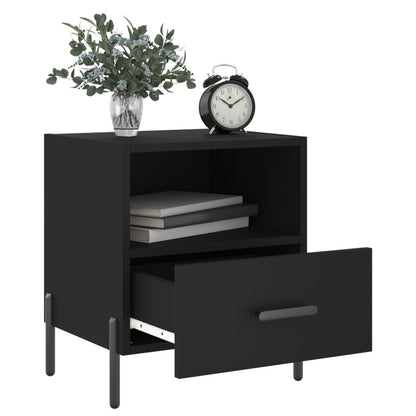 vidaXL Bedside Cabinets 2 pcs Black 40x35x47.5 cm Engineered Wood 3