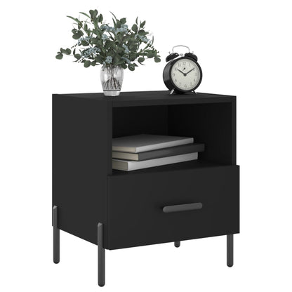 vidaXL Bedside Cabinets 2 pcs Black 40x35x47.5 cm Engineered Wood 4