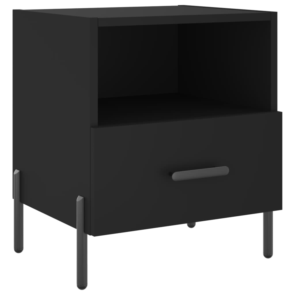 vidaXL Bedside Cabinets 2 pcs Black 40x35x47.5 cm Engineered Wood 6