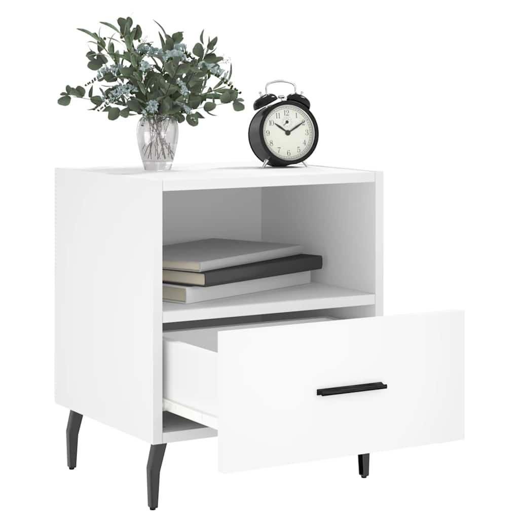 vidaXL Bedside Cabinets 2 pcs White 40x35x47.5 cm Engineered Wood 3